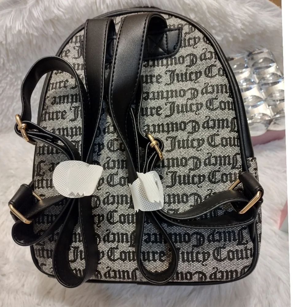 Juicy Couture 👑💎✨ Black/Beige Paparazzi Backpack NWT✨